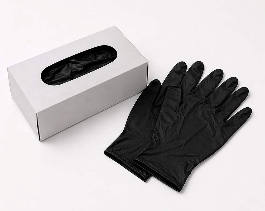 Black nitrile gloves